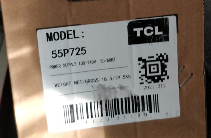 TV TCL 55″ 4K(55P725) NEW